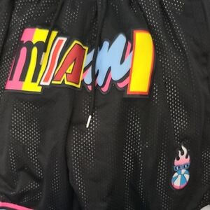 Vibrant Miami Heat Graphic Mesh Basketball Shorts